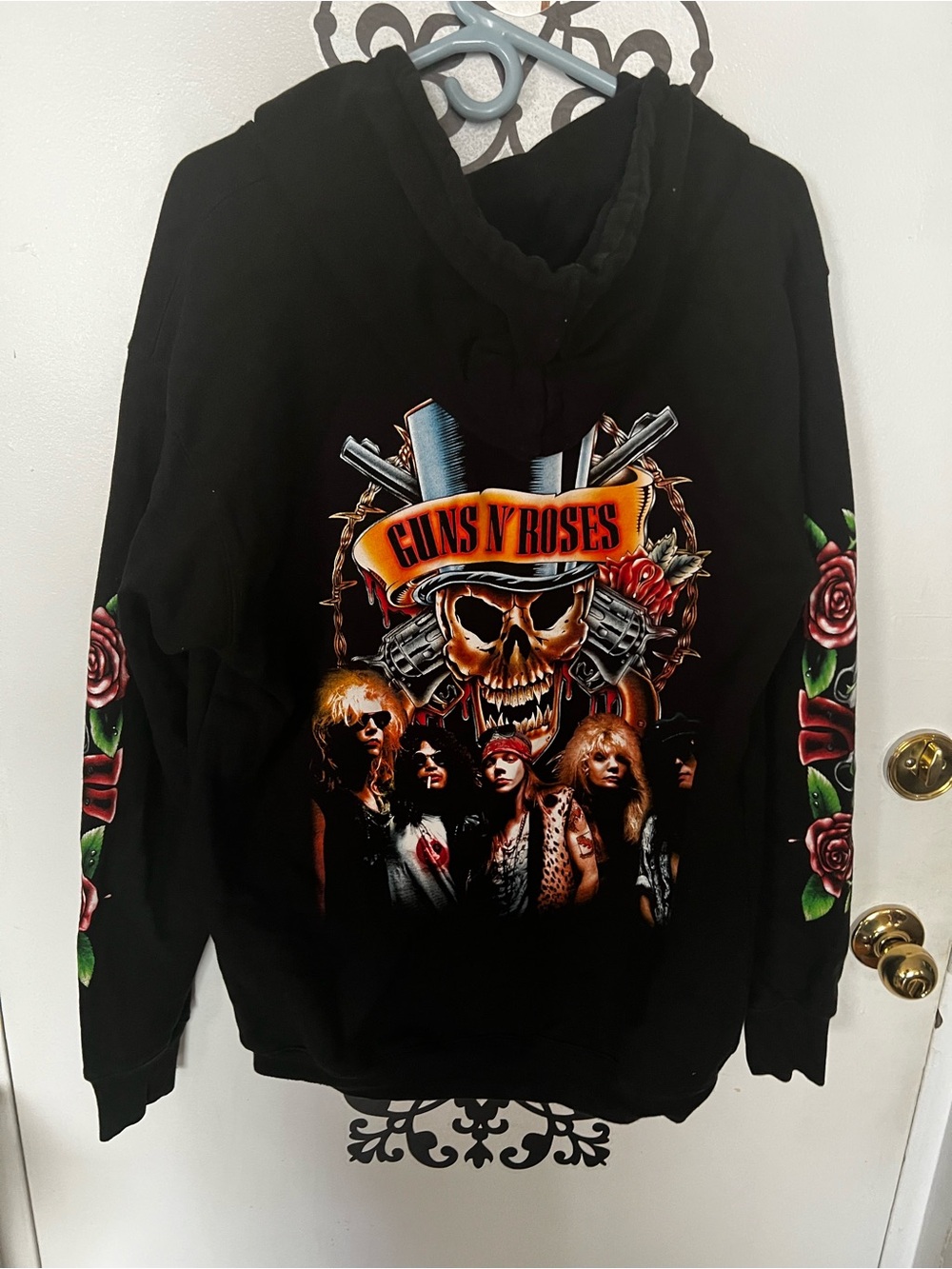 Black Guns N” Roses Zip-Up Hoodie Sweatshirt